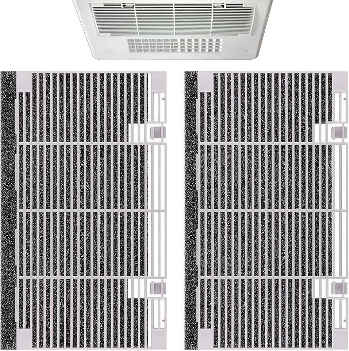weideer 2PCS RV A/C Ducted Air Grille for Dometic, Duo-Therm RV Air Conditioner Grille, RV Air Conditioner Cover with RV AC Filter Replacement for Dometic 3104928.019 Polar White 14.1" x 7.7"