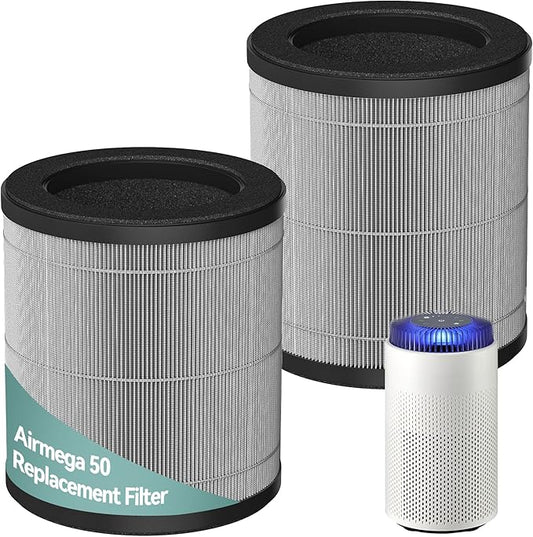 Airmega 50 Filter Replacement Compatible with Coway Airmega 50 Air Purifier, 3-in-1 True Hepa and Deodorization Filter