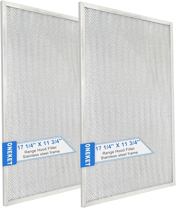 2 Pack-BPS1FA36 Range Hood Filter Upgraded Stainless Steel Frame 11-3/4" X 17-1/4" X 3/8" Replacement for NuTone Allure 36" WS1 and Broan QS1 36-Inch Filter