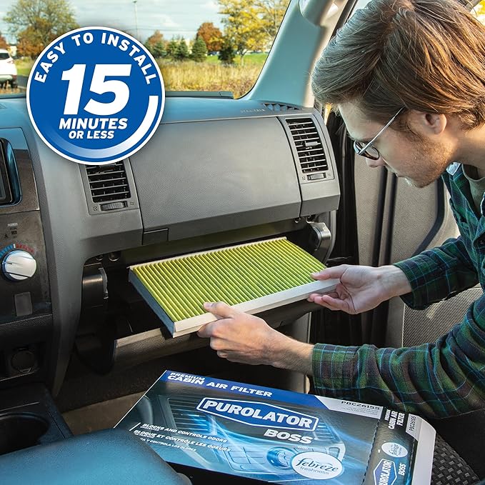 Purolator PBC41506 PurolatorBOSS Automotive Cabin Air Filter with Febreze & Activated Carbon, Car & Truck Passenger Compartment OEM Filter Replacement for Tesla MODEL 3 & MODEL Y 2 Count (Pack of 3)