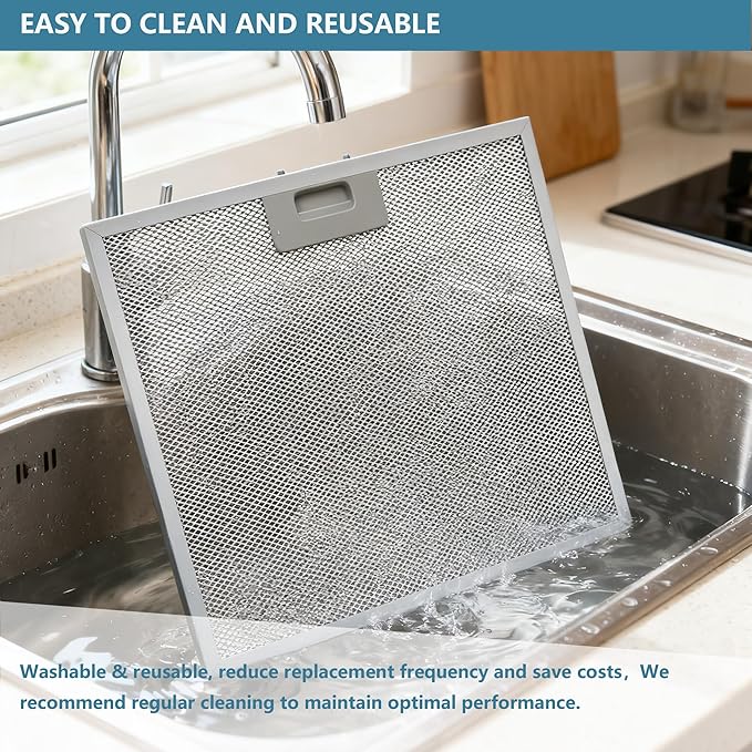 WB02X27207 Range Hood Grease Filter Vent Hood Aluminum Mesh Filter Compatible with GE JVX5300BJ1TS JVX5300DJ1WW JVX5300DJ1BB 13.75"x13.75" Replace 4463981 AP6039217 PS11771771 EAP11771771 2 Pack