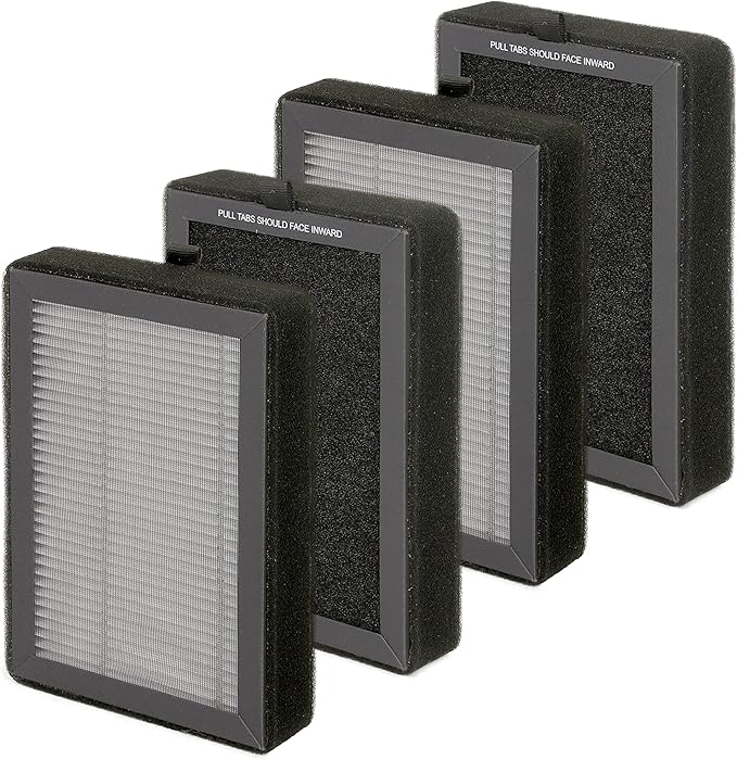 Flintar LV-H128-RF Replacement Filter, Compatible with Levoit LV-H128 Air Purifier, 3-Stage H13 Filtration System, 4-Pack