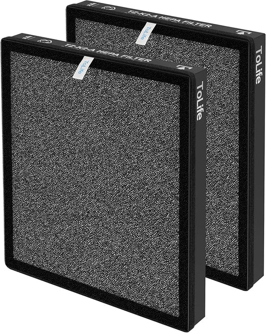 ToLife TZ-K2 Air Purifier Replacement Filter, 3-in-1 High-Efficiency Activated Carbon Filter, TZ-K2-A, 2 Pack