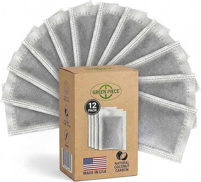 Green Piece® 24 Pack Distiller Filters – Activated Charcoal Carbon Sachets (Made in USA) | Odor & VOC Absorbing Water Filters Compatible with Megahome & Countertop Distillers