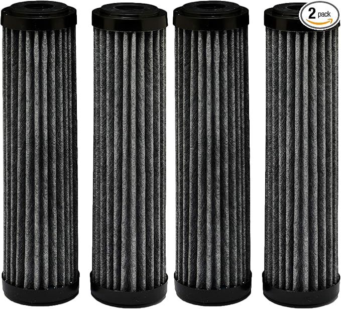 EcoPure EPW2F Premium Fact Universal Whole Home Filter (4 Pack), 1 Count (Pack of 2), Dark Gray/Black