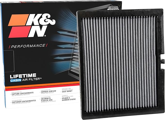 K&N LIFETIME Cabin Air Filter: Premium, Washable, Clean Air for your Cabin: Compatible with 2013-2024 Ford/Lincoln: Edge, Fusion, Continental, MKZ, Nautilus, VF2050