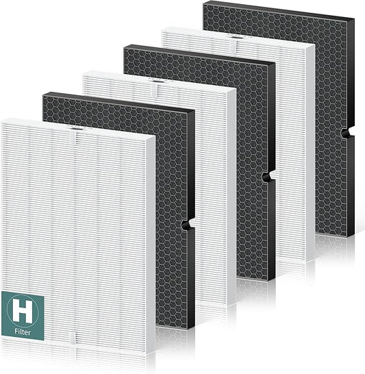 116130 Replacement Filter H for Winix 5500-2 AM80 Plasmawave Air Purifier, Hight Filter and Activated Carbon Filter Combo Pack, 3 Set