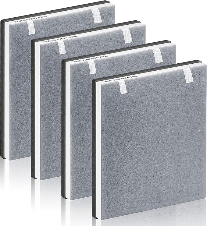Vital 100 Replacement Filter for LEVOIT Air Purifier, 3-in-1 Pre-Filter, Efficiency Main Filter With Activated Carbon Filtration System, Replace Part # Vital 100-RF, Pack of 4, By Improvedhand