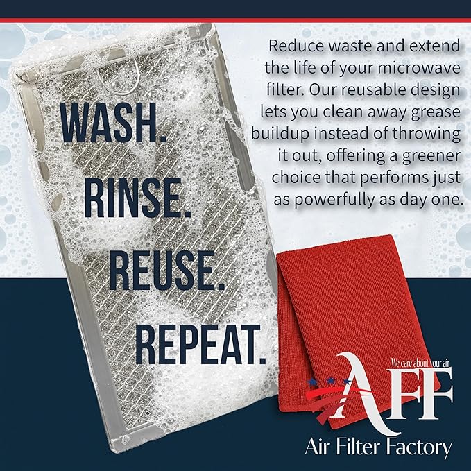 Air Filter Factory Grease Filter WB02X11534 Replacement For GE Microwave Oven Aluminum Grease Mesh Filter 6.81" X 6.34" Over The Range Kitchen Oven Vent 2-Pack