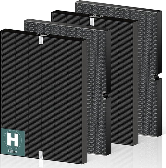 116130 Smoke Remover Replacement Filter H for Winix 5500-2 AM80 Plasmawave Air Purifier, Hight Filter and Activated Carbon Filter Combo Pack, 2 Set, Black