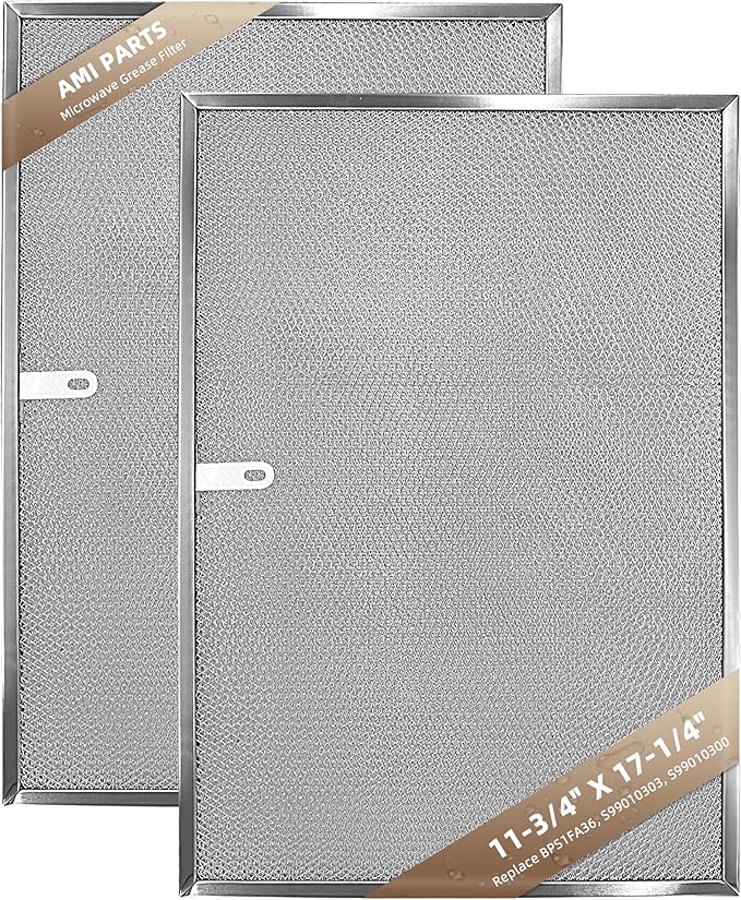 BPS1FA36 Aluminum Range Hood Filter 11-3/4" X 17-1/4" X 3/8" Compatible With B-roan Range Hood Filter 36" WS1 & QS1 & WS2 Series and Sears 5260-36" Series by AMI PARTS (2 Packs)