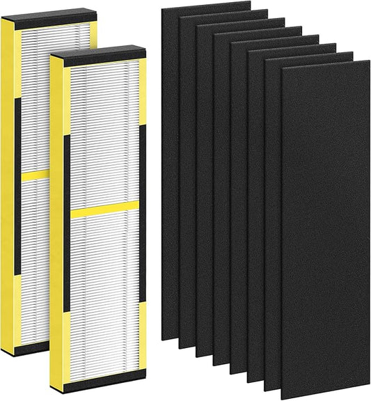 CHIVALZ FLT4825 Filter B Replacement for FLT4825 HEPA Replacement Filter, Compatible with Air Purifier AC4825 AC4300 AC4800 AC4900 AC4850, 2 Hepa Filters + 8 Carbon Filters, 2 Pack
