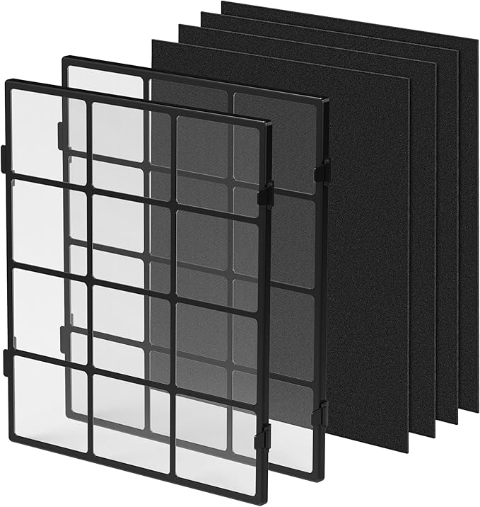 AP-1512HH Washable Pre-Filter Replacement Compatible with Coway Airmega AP-1512HH, AP-1512HH-FP, AP-1518R, AP-1519P, Item #3304899, Include 2 Washable Pre-Filters, and 4 Carbon Filters