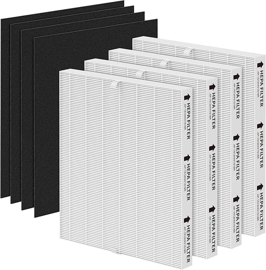 AP-1512HH Washable Pre-filter Replacement Compatible with Coway Airmega AP-1512HH, AP-1512HH-FP, AP-1518R, AP-1519P, Item #3304899, Include 4 HEPA Filters and 4 Carbon Filters
