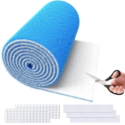 MERV 8 Air Vent Filters, 14" x 120"Cut to Fit Air Filter Material (70+ Filters),Electrostatic Triple Vent Filter for Floor, Ceiling, HVAC & RV Vents, Includes 48 Adhesive Hook Tape