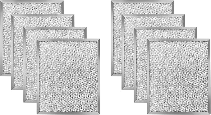 Nispira Replacement Aluminum Grease Filter Compatible with Broan NuTone NY NV Range Hoods, Compared to Part BP29, 8 Filters