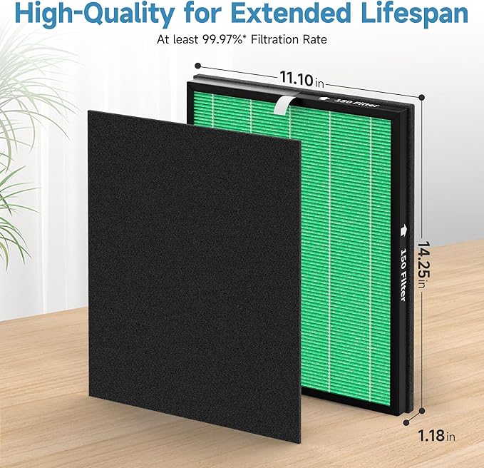 2 pack 150 True HEPA Filter Replacement Sets for Coway Airmega 150 Air-Purifier, 2 *Green True HEPA and 4 *Active Carbon Filters, Part Number AP-1019C-FP