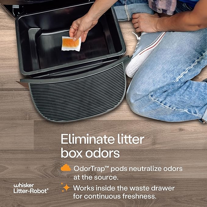 OdorTrap Pack Refills by Whisker, 6 Pack Refill for OdorTrap Pod (Pod Not Included), Eliminates Litter Box Odors, Compatible Traditional Litter Boxes, 8.96 Fl Oz