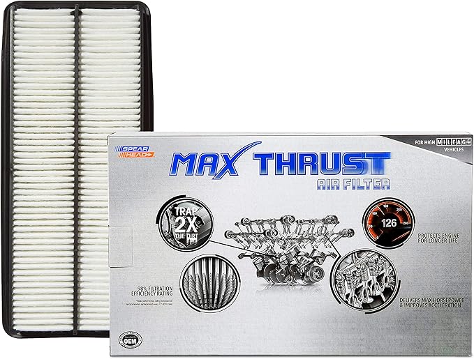 Spearhead Max Thrust Engine Air Filter Replacement | Fits 2005-08 Acura RL, 2004-06 Acura TL, 2003-07 Accord 3.0L V6 Gas/Hybrid | OEM Fit & High Dust Holding Capacity (MT-600)