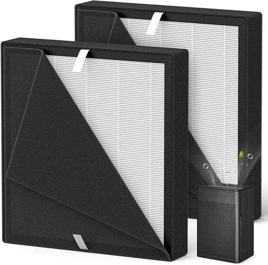 P280 P260 Filter Replacement, for TPLMB/YARIKI P280 Air Purifier, for AIUZLK P260 Air Purifier, Upgraded with Washable Carbon Pre-Filter (2 Pack)