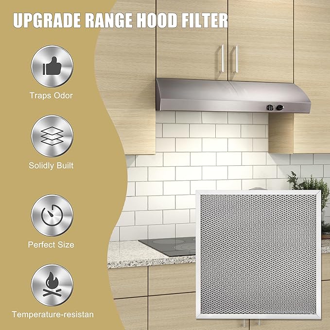 Range Hood Filter Replacement 11-1/4" X 11-5/8" For Broan Nutone QT2000 WA6500, 99010317, BPQTF, WA65F, S99010317 Ductless Stove Vent Filter 4-Pack