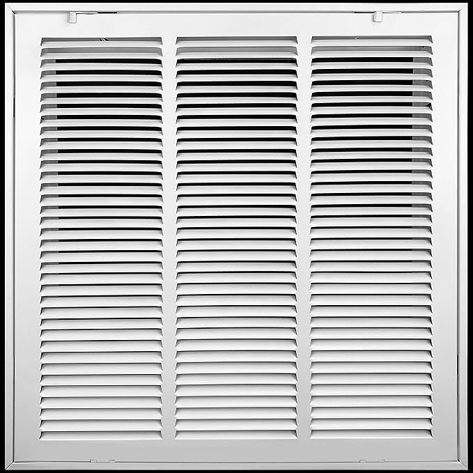 [3 Pack] Fits 18x18 Duct Opening | Steel Return Air Filter Grille by Handua [Fixed Hinged] Vent Cover Grill for Sidewall and Ceiling | White | Outer Dimensions: 20 5/8"W X 20 5/8"H