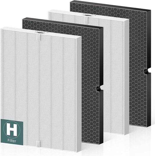 116130 Replacement Filter H for Winix 5500-2 AM80 Plasmawave Air Purifier, High Filter and Activated Carbon Filter Combo Pack, 2 Set