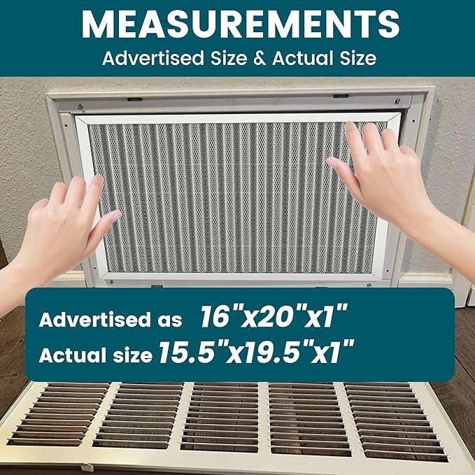 16x20x1 Air Filter-MERV 8, Washable & Reusable Electrostatic Air Filter, AC/HVAC Furnace Filter, Lasts a Lifetime, Permanent Filter, Breathe FresherHome And Office Actual Size:15.5x19.75x0.1 Inch