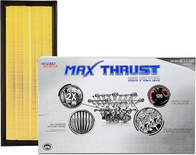Spearhead Max Thrust Engine Air Filter | Fits Select 2008-2022 A3, Q3, TT Quattro, Beetle, CC, Eos, Golf, GTI, Jetta, Passat, Tiguan/Tiguan Limited | OEM Fit & High Dust Holding Capacity (MT-711)