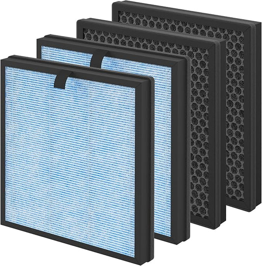 AP303 AP304 Replacement Filter Compatible with DAYETTE & FRESHDEW AP303/AP304 Air Purifier, 3 Stage Filtration for Home Large Room, 4 Pack (Smoke Wildfire Filter)