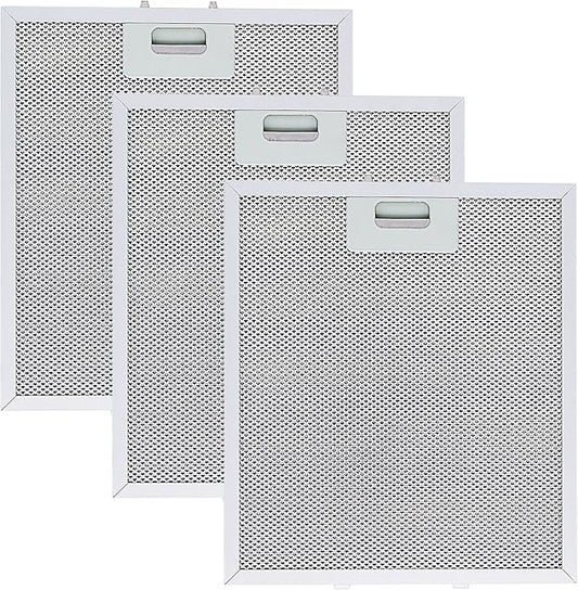 Updated Range Hood Filters 10.5 x 12 Inch W10169961A Compatible with Whirlpool Stove Hood Vent Filter by Wadoy, Replacement 3 Pack 5-Layer Aluminum Mesh Range Hood Filter Metal Slip Joints