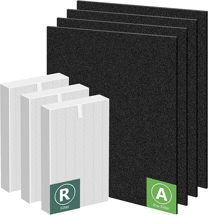 HPA300 Filter Replacement for Honeywell Air Purifiers HPA300 Series, HPA300, HPA304, HPA8350, HPA300VP, HPA3300b, HPA5300, Replace HRF-R3, 3 Middle Main Filter R and 4 Pre Filters A HRF-AP1