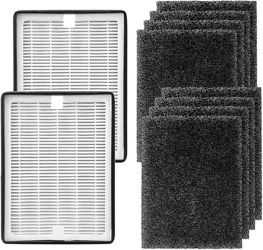 H126 Replacement HEPA Filter, Compatible with Levoit LV-H126, Includes 2 HEPA Filters and 8 Activated Carbon Pre-Filters Set, LV-H126-RF
