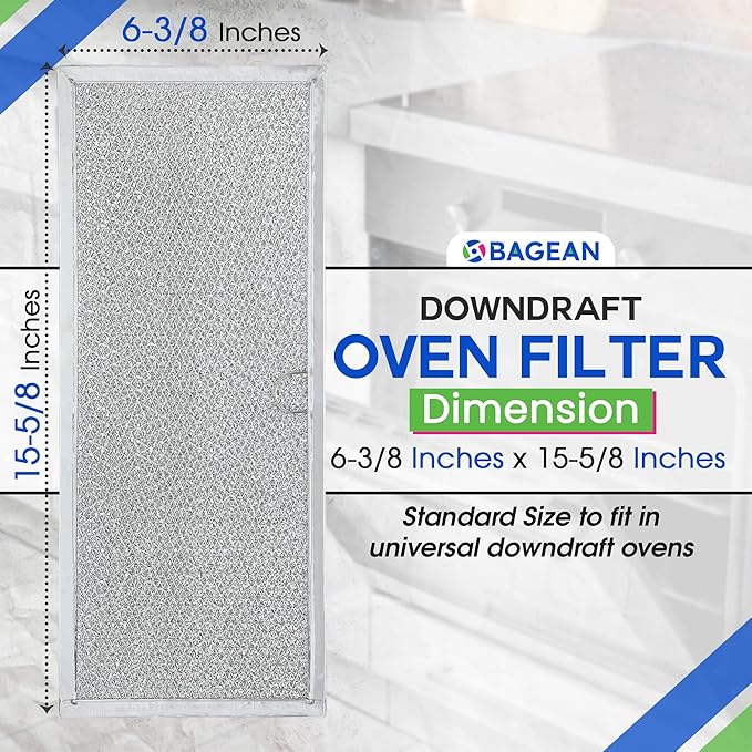 Bagean Downdraft Stovetop Filter Replacement 15.60” x 6.40” - 71002111 Fits Jenn Air Downdraft Grease Filter - Range Oven Filters for Jennair Vent Protects the Stove Fan & Filters the Air (1-Pack)