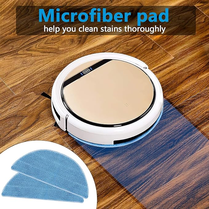 KEEPOW 24 Pack Replacement Part Accessories Kit Compatible with ILIFE V3 V3s V3s Pro V5s V5s Pro Robot Vacuum Cleaner, 12 Side Brush + 1 Primary Filter + 5 Microfiber Pad + 5 HEPA Filter
