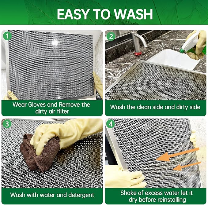 20x30x1 Air Filter Electrostatic Filter Reusable Washable HVAC AC Furnace Filter,MERV 8,Lasts a Lifetime, Healthier Home or Office(Actual Size:19.75x29.65x0.8 Inch)