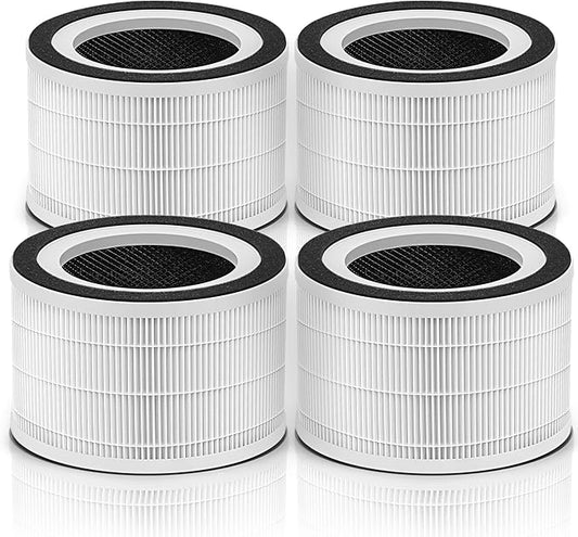 4 Packs Air Filter Replacement Compatible with A-floia Air P urifier Fillo/Halo/Allo and Mooka Allo Match ASIN: B088FHCS83/B07JG1R2GB/B09M799DT4/B07WR2CT7V 3-IN-1 Filtration