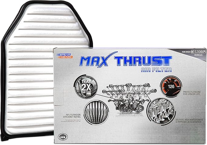 Spearhead Max Thrust Engine Air Filter Replacement | Fits 2007-2017 Wrangler, 2018 Wrangler JK | OEM Fit & High Dust Holding Capacity (MT-348)