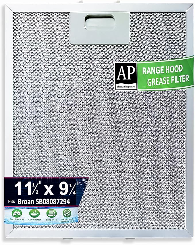 Range Hood Filter Replacement Compatible with Broan Nutone SB08087294 RM523004 233.53363 11.75” x 9.40” Kitchen Exhaust Fan Aluminum Grease Filter for Range Hood Vent Filter