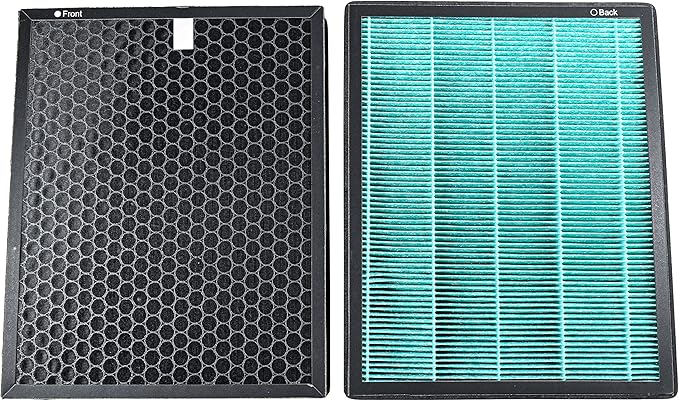 HQRP 2-Pack HEPA Filters Compatible with Coway Airmega MAX2 300 / 300S Smart Air Purifier, 3111635 Replacement with Carbon Layer