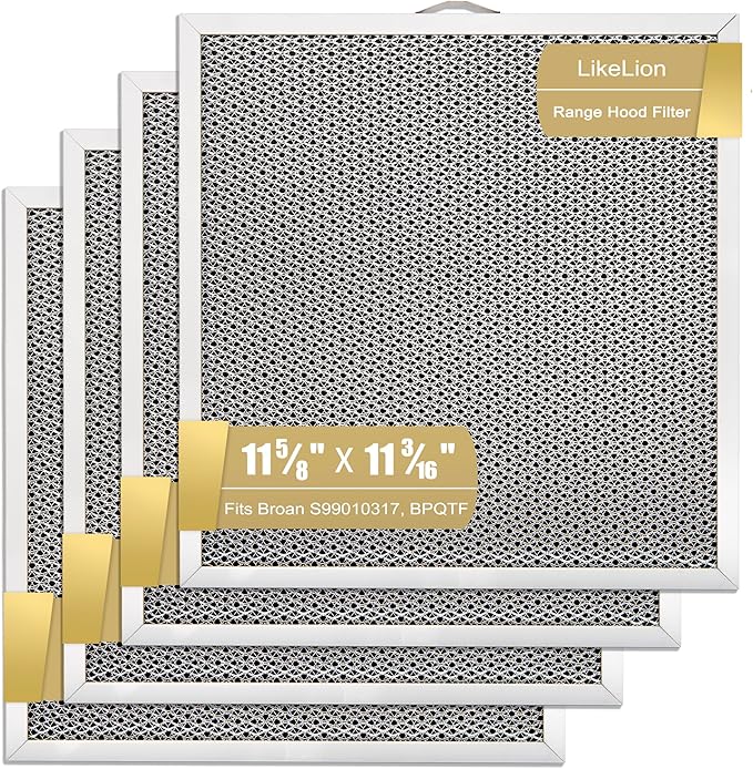Range Hood Filter Replacement 11-1/4" X 11-5/8" For Broan Nutone QT2000 WA6500, 99010317, BPQTF, WA65F, S99010317 Ductless Stove Vent Filter 4-Pack