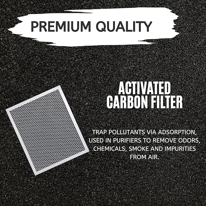 Nispira Replacement Range Hood Grease Filter with Charcoal Compatible with Broan 97007696, S97007696, 6105C, 1172266, 41F. A set of 4 Filters